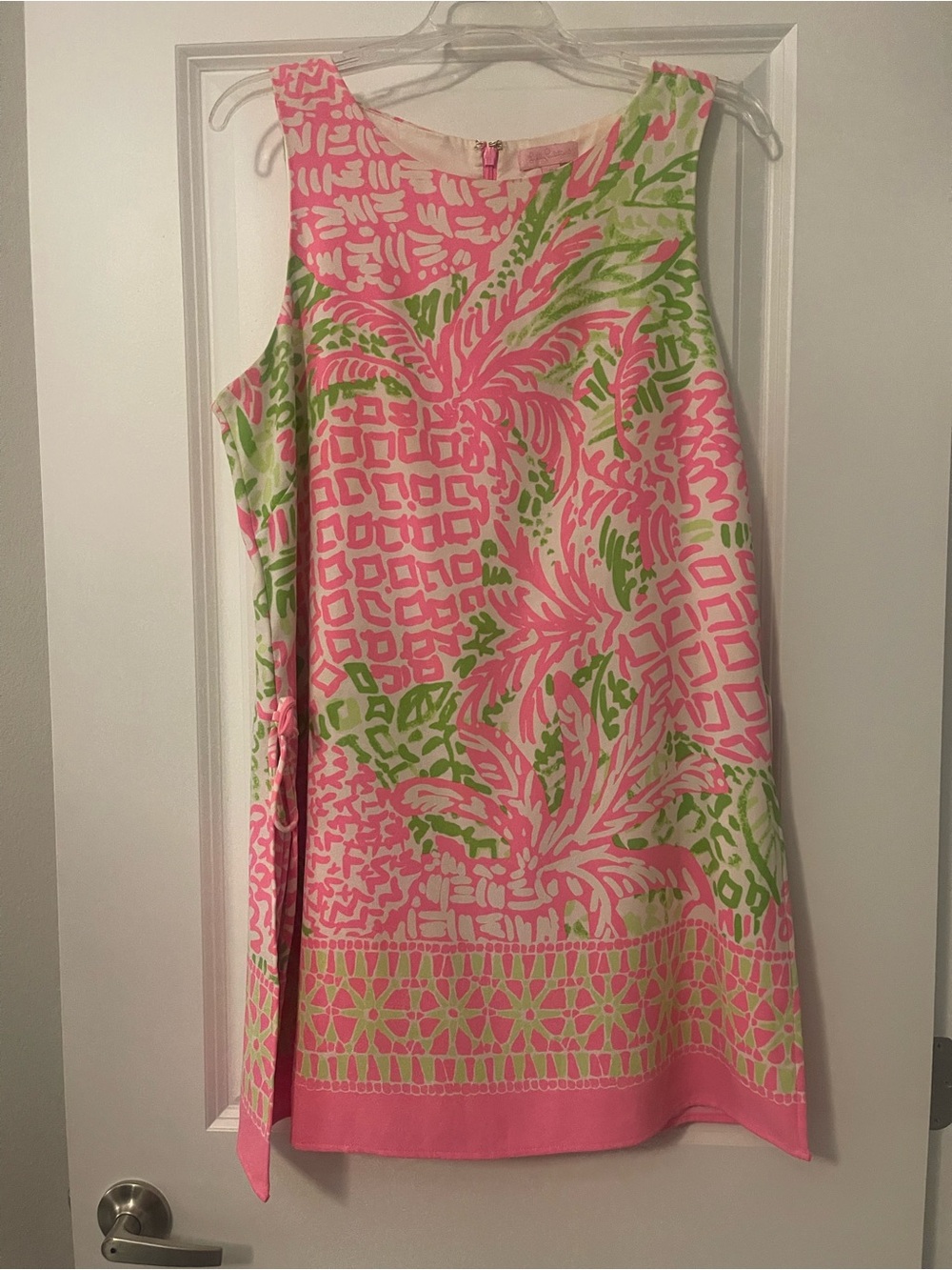 Lilly Pulitzer Pink and Green Palm Print Shift Dress